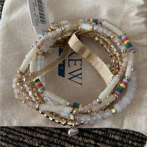 J. Crew Gold and White Multi-Strand Bracelet